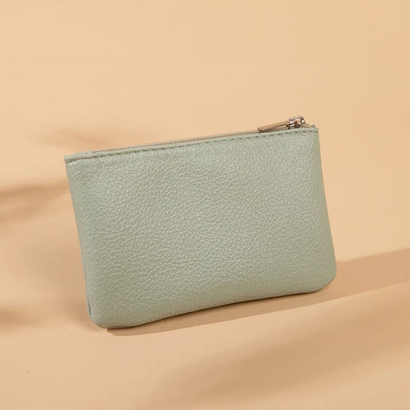 Women PU Leather Coin Purse Canada Retro Litchi Pattern Zipper Pouch Mini Change Purse Unisex Solid Wallet Card Holder Storage Bag