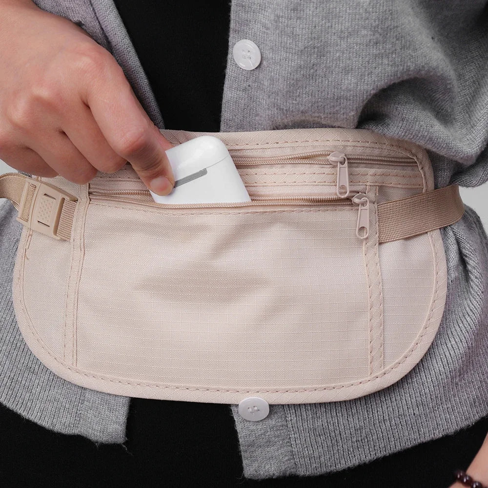 Running Waist Bag Canada Double-Layer Concealed Fanny Pack Slim Anti-Theft Travel Money Belt Waterproof Belt Bag for Men & Women Sports
