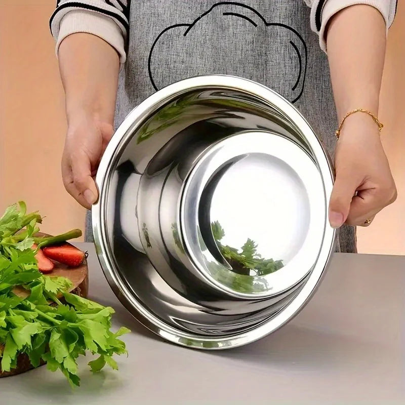 2pcs Stainless Steel Colander Set - USA Vegetable Fruit Pasta Strainer, Large Heavy Duty Filter Bowl