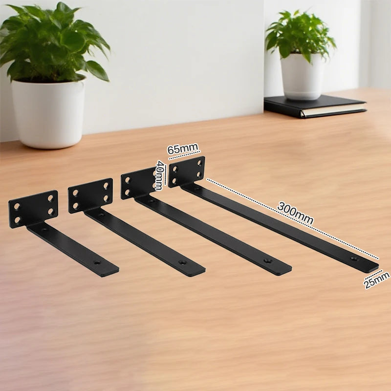 1 Set Heavy Duty Cast Iron Shelves Brackets Floating Shelf Brackets 4MM Thicked Invisible L Brackets For Shelves Support