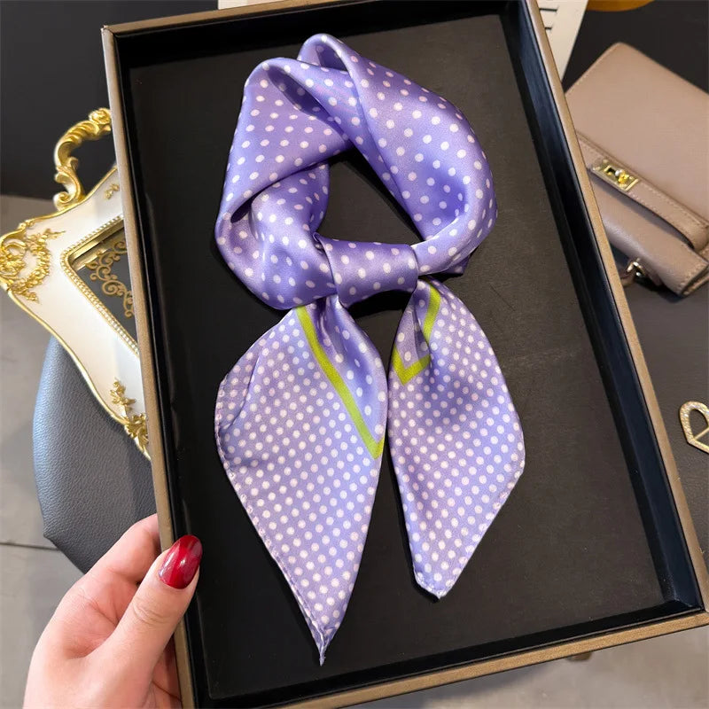 Print 70cm Silk Satin Headscarf Canada Women Luxury Design Neck Tie Scarf Hair Hand Wrist Foulard Shawl Bandana