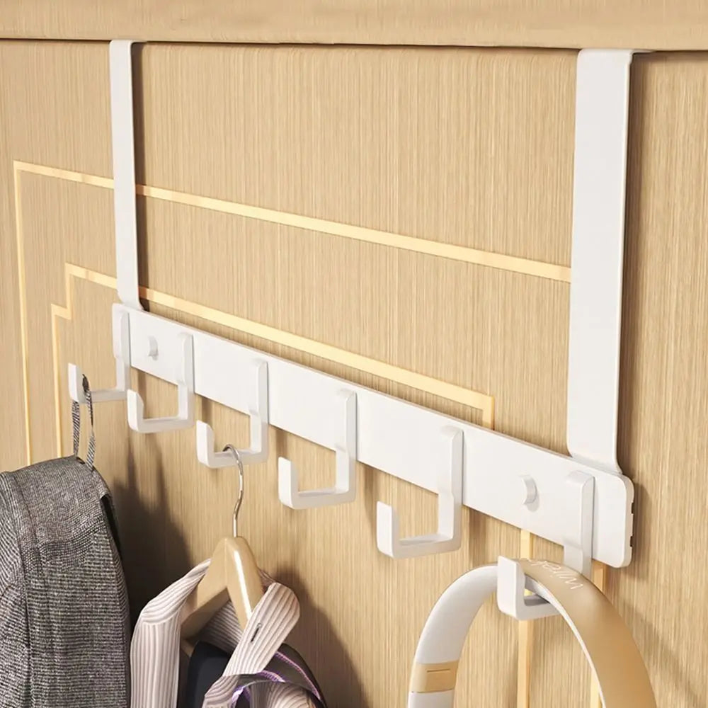 6-Hook Over-the-Door Hanger USA Clothes Coat Hat Towel Organizer Rack for Home Bathroom Kitchen Accessories Holder