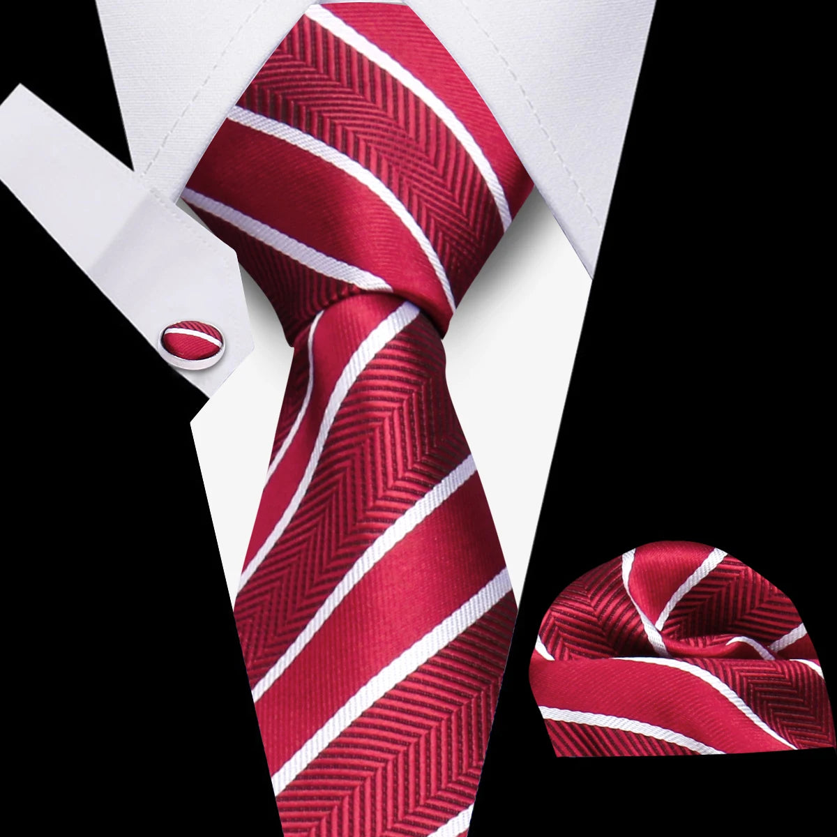 Men’s Business Necktie Set Canada Classic Plaid Cufflinks Handkerchief for Suit Wedding High-Quality 3PCS Tie Set Formal Gravata