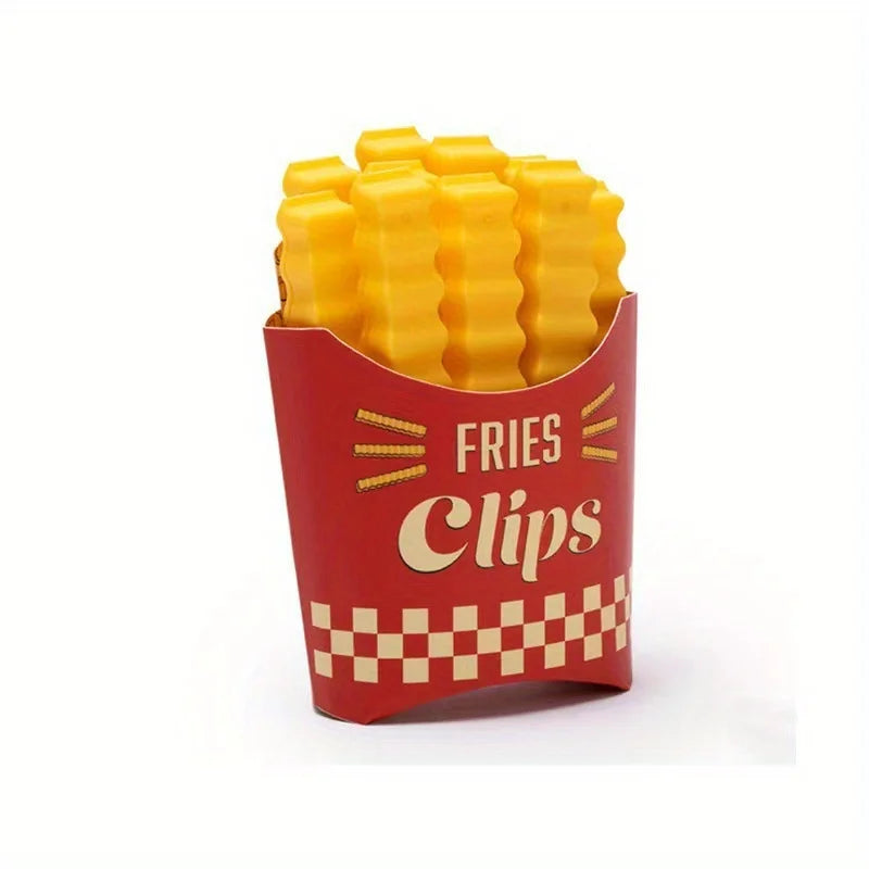 12PCS French Fry Shaped USA Sealing Clip - For Snack Sealing, Food Clips, Plastic Bag Seasoning Sealing Strips