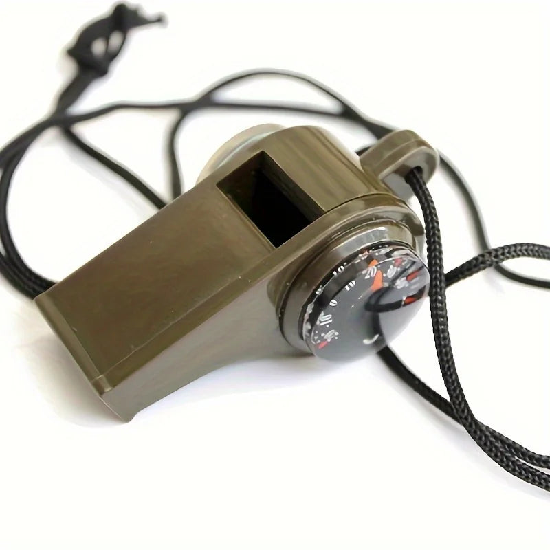 3 in 1 USA Outdoor Emergency Whistle with Compass, Thermometer, Outdoor Whistle, Convenient to Carry Suitable for Camping and Hiking