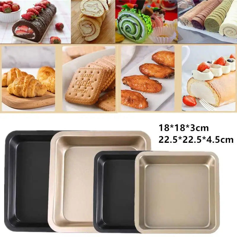 6/8 Inch Non-stick Square Baking Tray, Carbon Steel Oven Bakeware, Toast Bread Pizza Pie Cake Baking Mold Pan