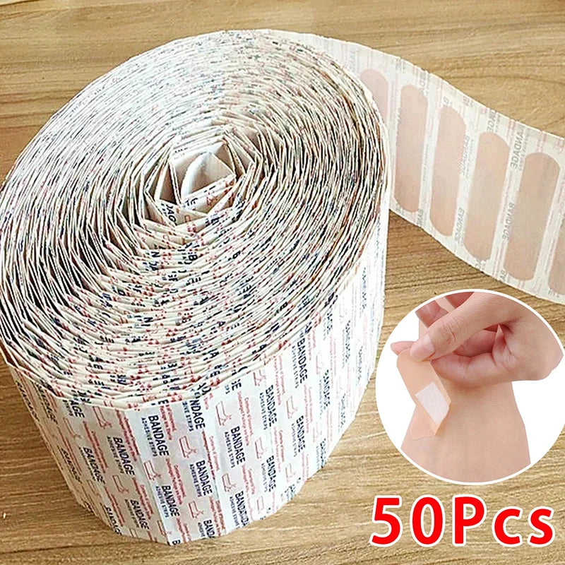 50/100PCS Waterproof Breathable Adhesive Plasters Canada Wound Dressing Hemostasis Stickers First Aid Medical Gauze Bandages Band-Aids