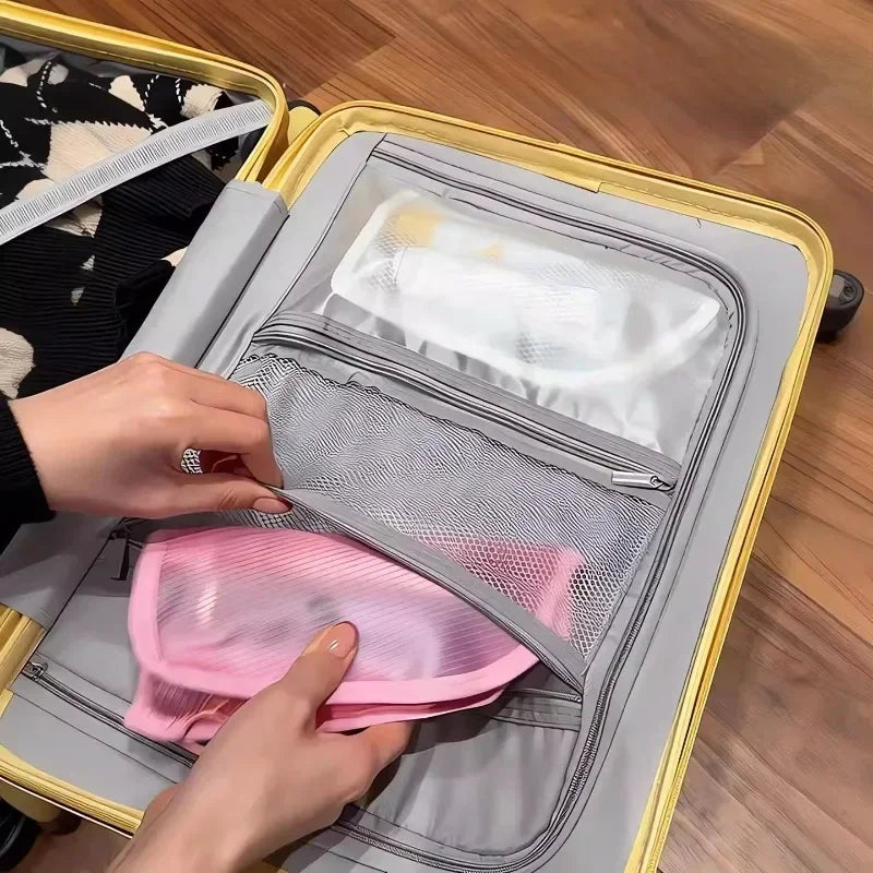 Standing Mesh Toiletry Bag USA Portable EVA Waterproof Travel Foldable Toothbrush Cosmetic Organizer Women Bathroom Storage Pouch