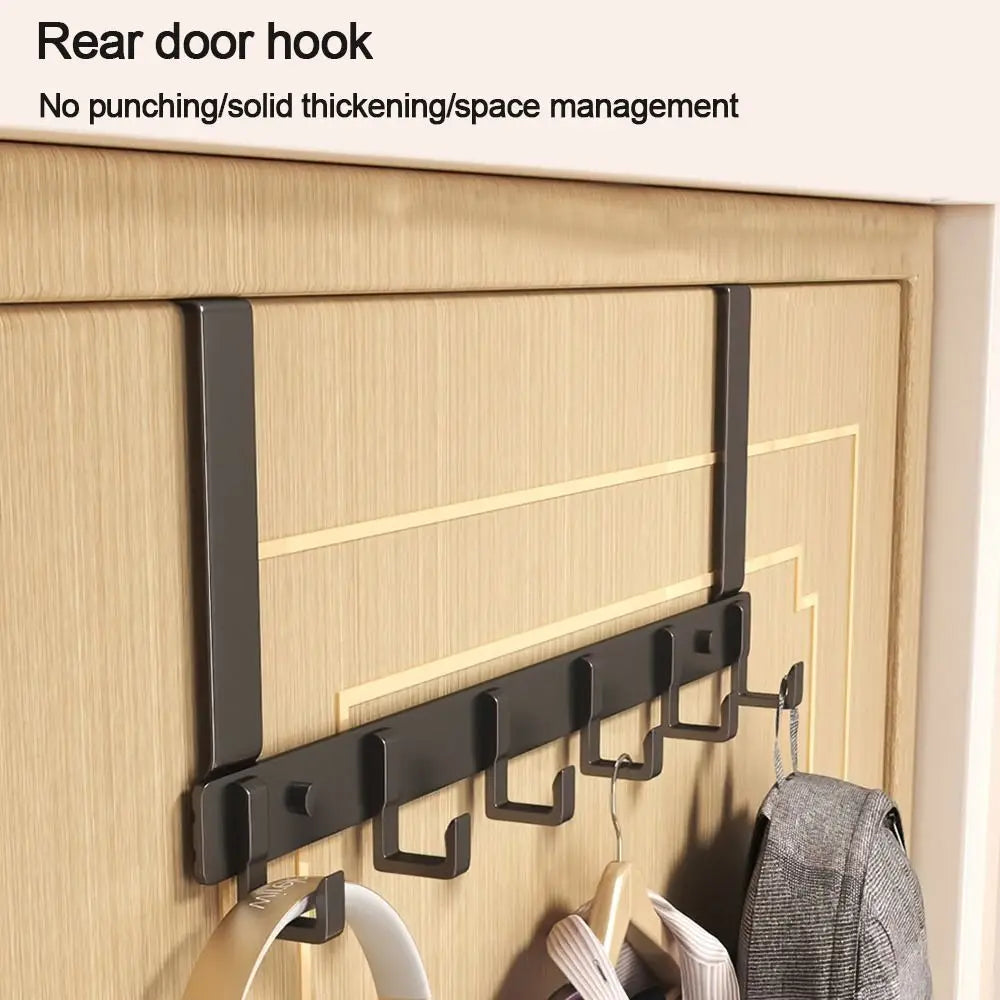 6-Hook Over-the-Door Hanger USA Clothes Coat Hat Towel Organizer Rack for Home Bathroom Kitchen Accessories Holder