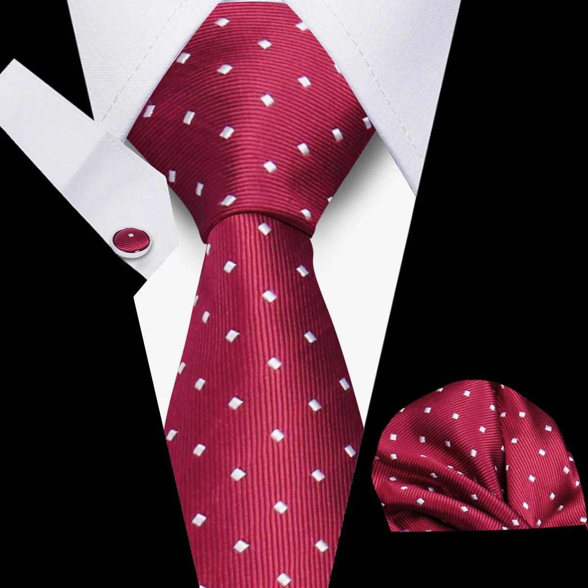 Men’s Business Necktie Set Canada Classic Plaid Cufflinks Handkerchief for Suit Wedding High-Quality 3PCS Tie Set Formal Gravata