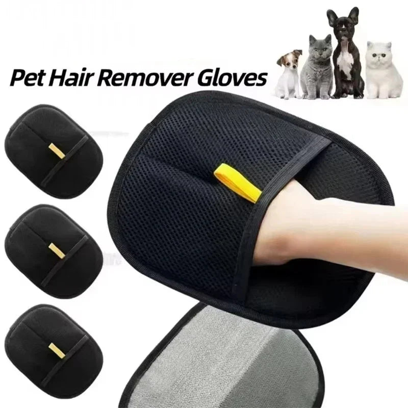Reusable Double-Sided Pet Hair Removal USA Glove Anti-Static Grooming Tool for Cats Dogs Soft Brush Mitt for Furniture Carpet Cloth