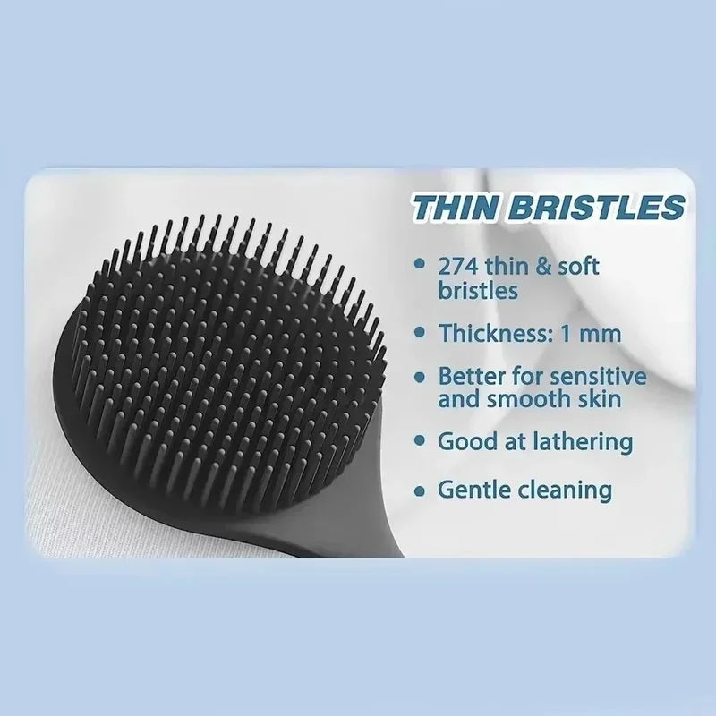Soft Back Scrubber Brush USA Silicone Skin Massager Bath Shower Scrubbing Brush with Handle Body Wash Exfoliating Bath Supply