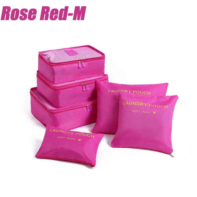 6PCS/Set Travel Storage Bags Canada Pink/Blue/Grey Large Capacity Waterproof Luggage Clothing Underwear Storage Bags with Zipper
