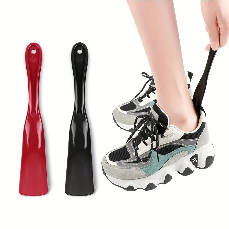 2PCS Unisex Long-Handle Shoe Horns USA Portable Plastic Shoe Helpers Non-Slip Easy-Wear Tools for Travel & Daily Use