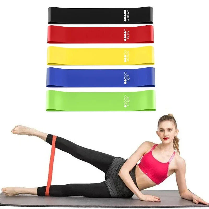 1/5PCS Resistance Bands TPE Elastic Loop Stretch Band Hip Tension Band Leg Fitness Exercise Training Pilates Yoga Gym Equipment