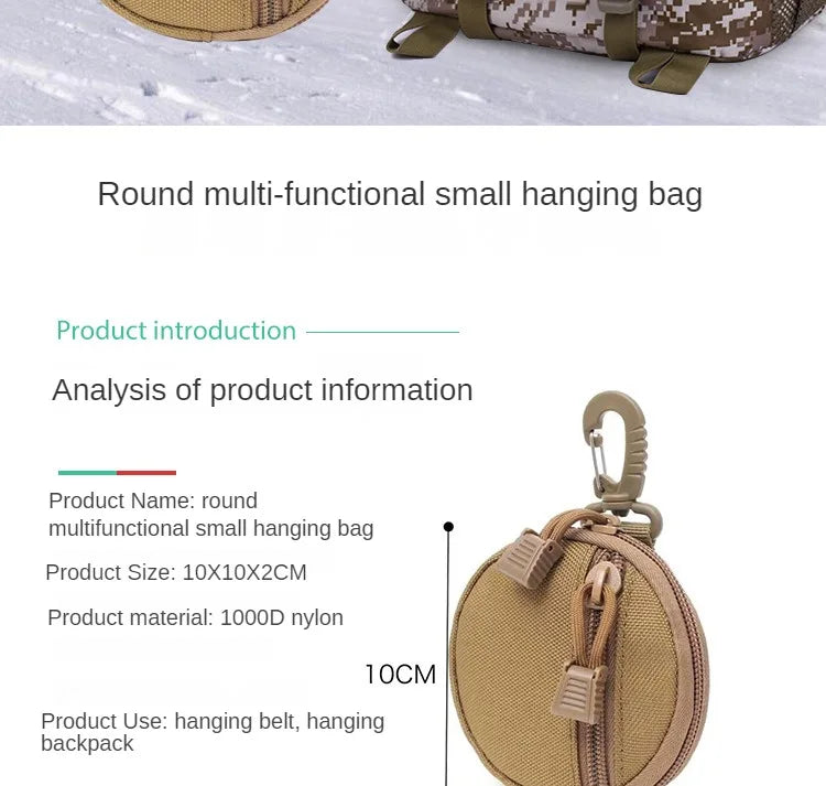 Mini EDC Tool Pouch USA Keychain Zipper Holder for Earphones, Keys, Coins & Small Essentials, Compact Outdoor Hiking Utility Waist Bag