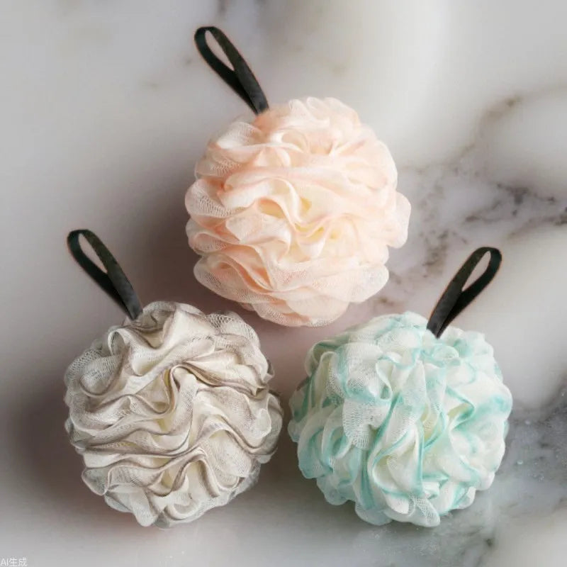 1/3PCS Durable Loofah Bath Sponge USA No-Loose-Petals Premium Body Shower Ball for Women’s Daily Bathing & Bathroom Use