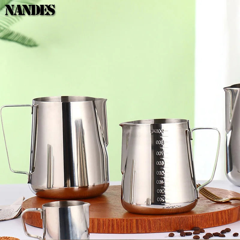 Stainless Steel Milk Frother Jug Canada Coffee Milk Frothing Pitcher Measurement Jug Espresso Barista Tool Coffee Accessories