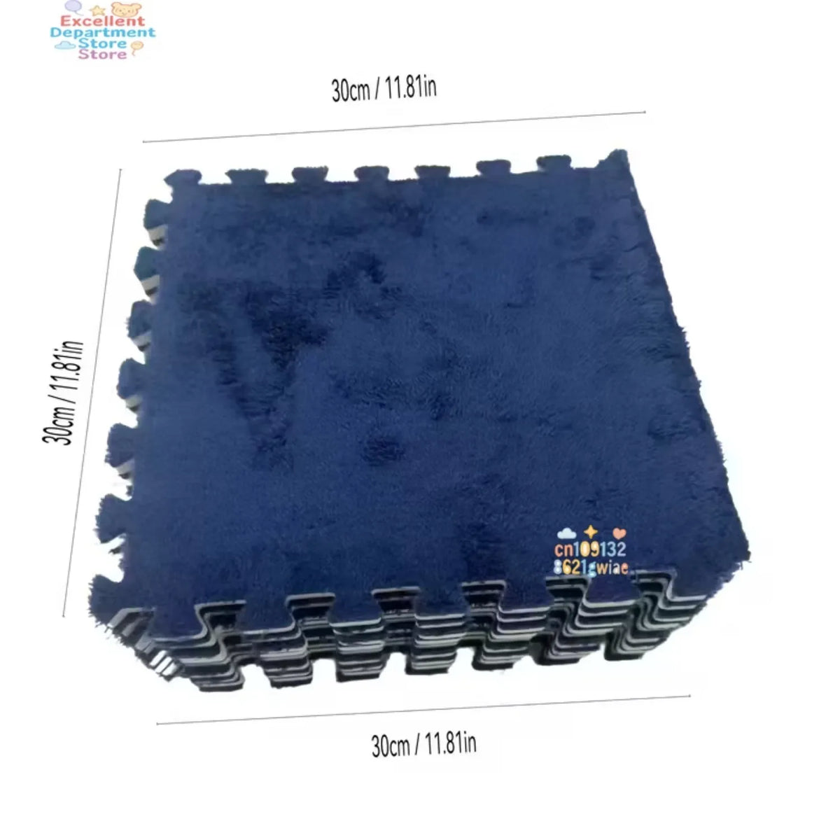 Modern Minimalist Plush Square Floor Mat USA Non-Slip BPA-Free Washable Rug for Living Room, Bedroom & Office Decor