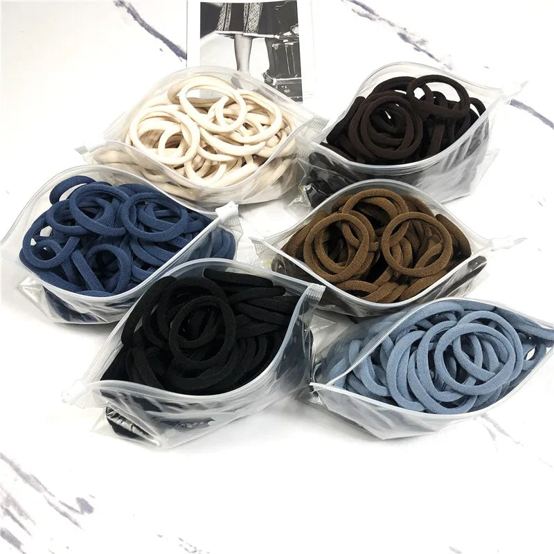 20/50PCS Hair Bands Canada for Women & Girls Basic Hair Rubber Ties 4cm Simple Elastic Ponytail Holders Hair Accessories