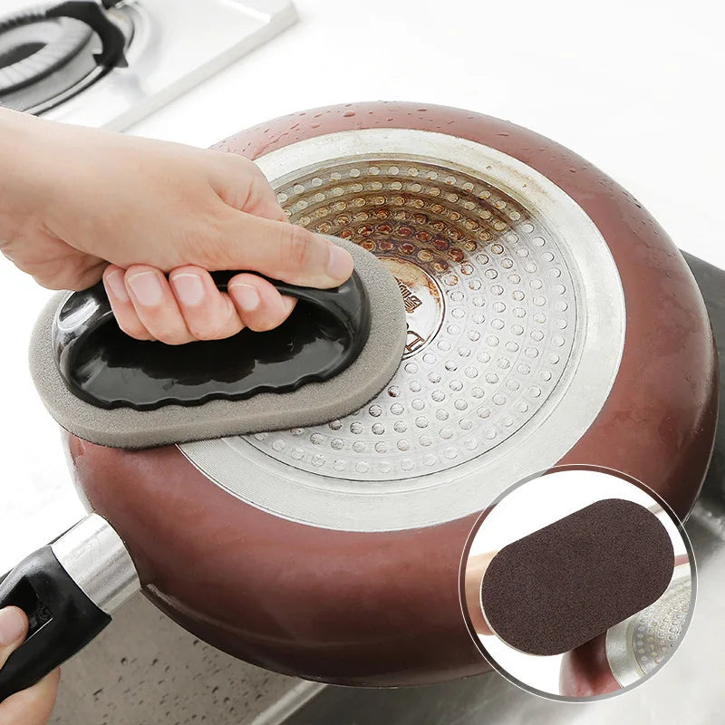 USA Sponge Brush with Handle Reusable Wipe Eraser Cleaner Kitchen Pot Brush BBQ Strong Decontamination Cleaning Tools