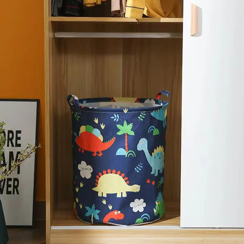 USA Linen Dirty Laundry Basket Foldable Round Waterproof Organizer Bucket Clothing Children Toy Home Large Capacity Storage