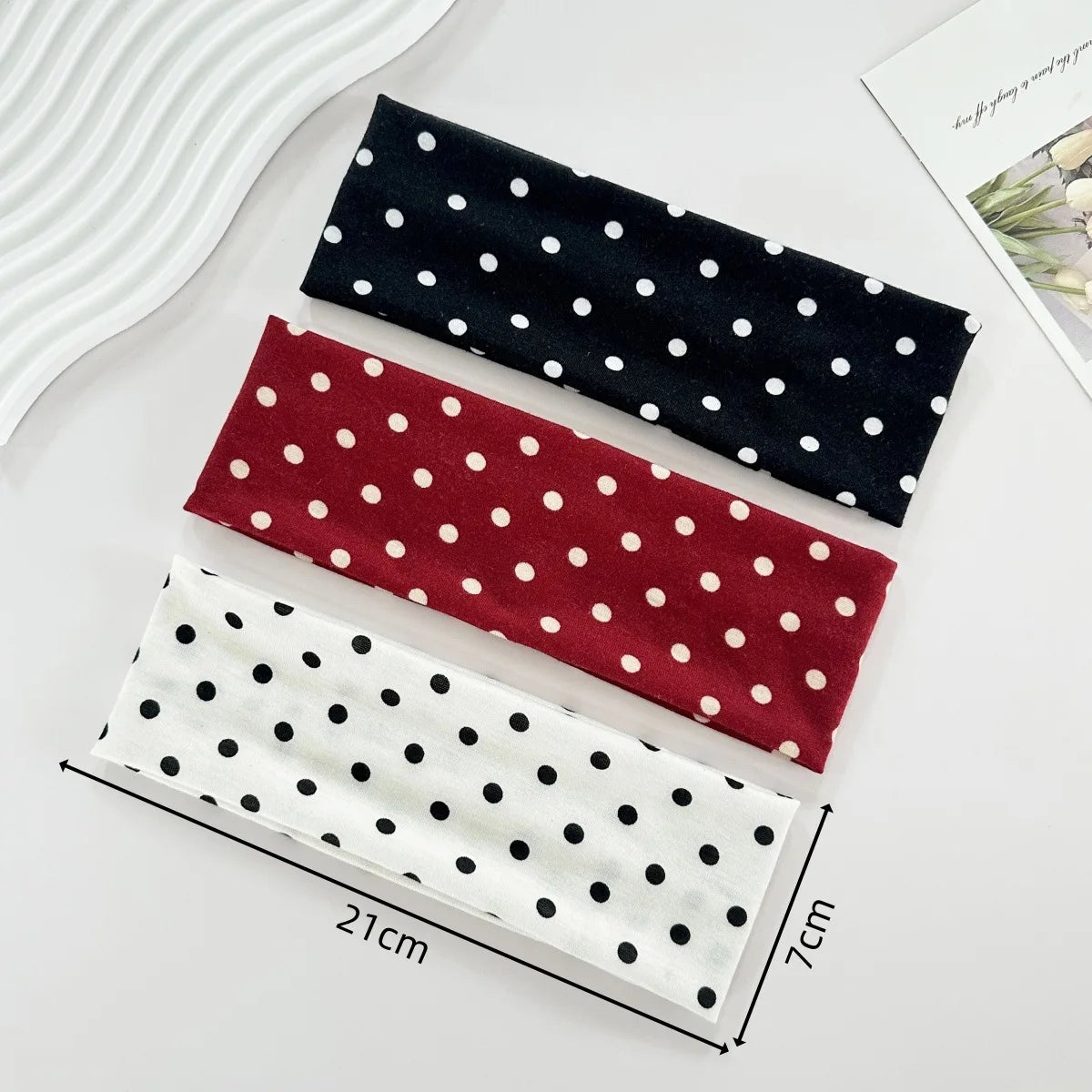 1PC Polka Dot Yoga Elastic Headband Canada Fashionable Dot-Pattern Makeup Sports & Fitness Sweat-Absorbent Hairband