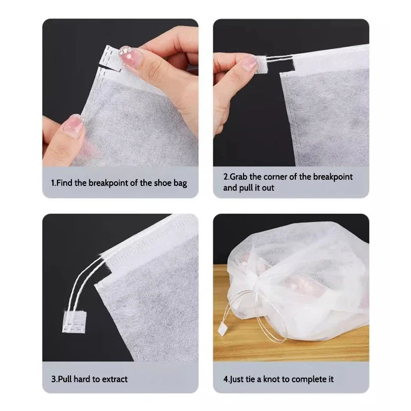 10-50PCs Non-Woven Shoe Dust Covers Dustproof Drawstring Storage Bag Travel Pouch Shoe Bags Drying Shoes Protect