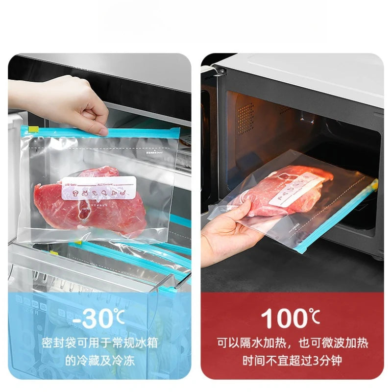 Zip Lock Food Storage Bags Canada Thick Reusable Freezer Bags for Fridge Microwave Safe Organizing, 3 Sizes