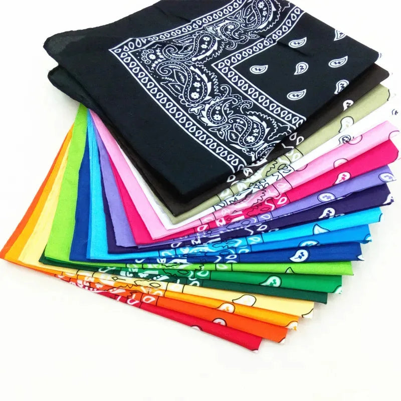 10pcs  Fashion Hip Hop 100% Cotton USA Bandana Square Scarf 55cm*55cm Paisley Headband Printed For Women/Men/Boys/Girls