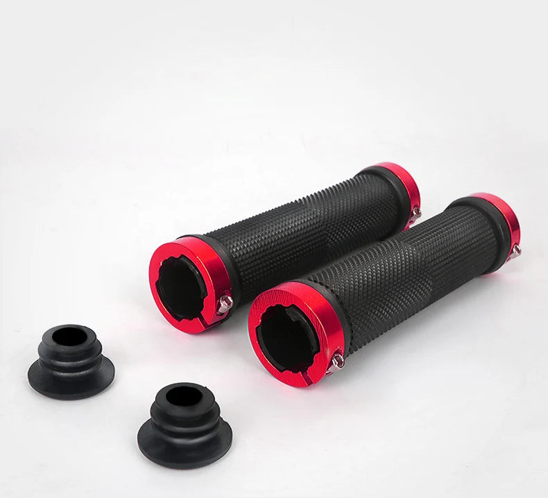 Bicycle Handlebar Grips USA Rubber Bilateral Lock-On Non-Slip MTB Mountain Bike Grips, Cycling Bike Accessories
