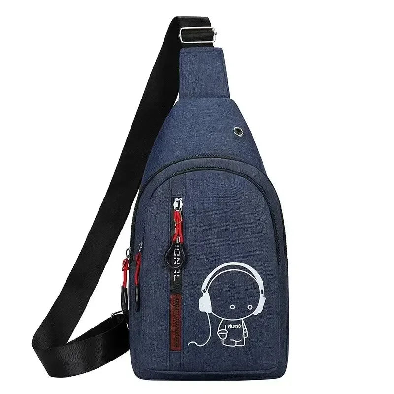 New Casual Fashion Chest Bag USA Men’s Shoulder Crossbody Bag Korean Cycling Backpack Trendy Portable Hand Bag for Men