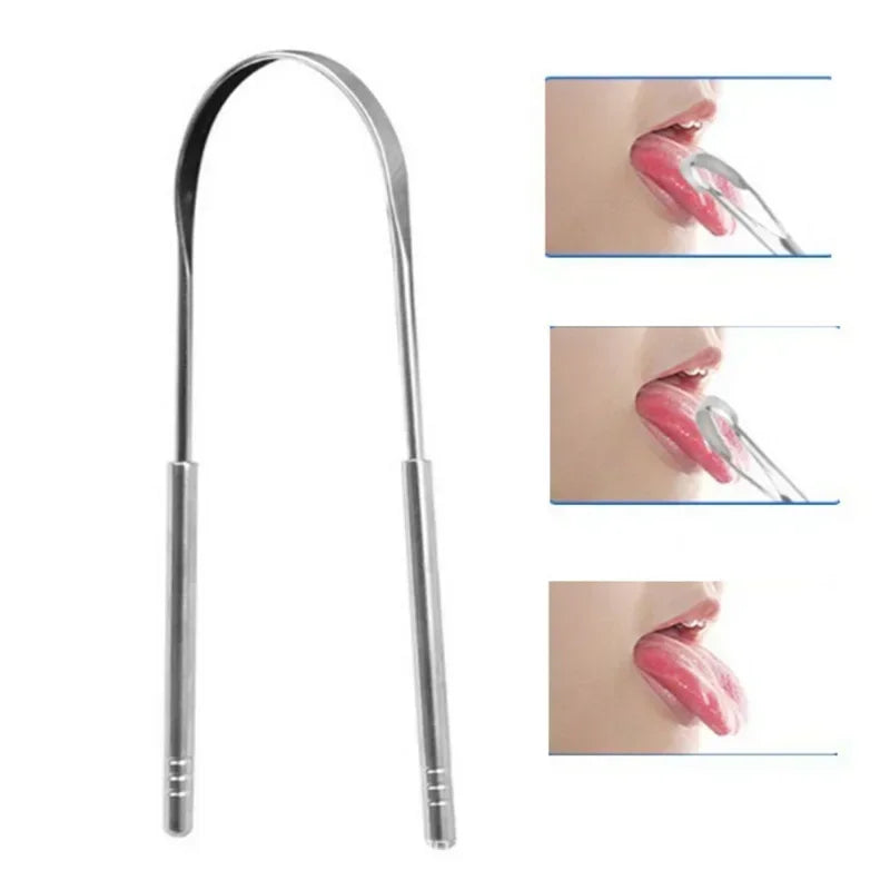 1/2/4 Pcs Reusable Stainless Steel Tongue Scraper Canada Cleaner Fresh Breath Oral Hygiene Care Tool
