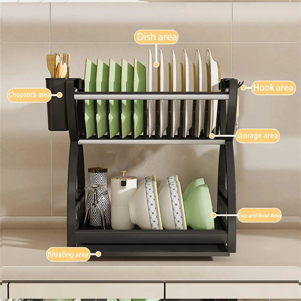 Household Multifunctional Kitchen Storage Rack Drain Bowl And Dish Storage Rack Bowl And Chopstick Rack Storage Box