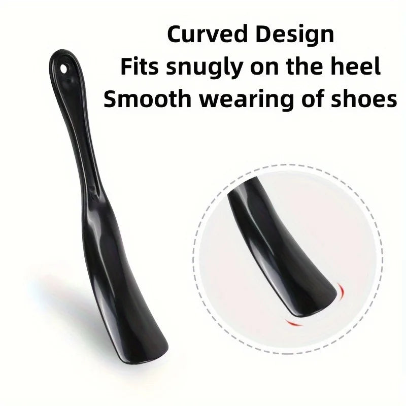 2PCS Unisex Long-Handle Shoe Horns USA Portable Plastic Shoe Helpers Non-Slip Easy-Wear Tools for Travel & Daily Use