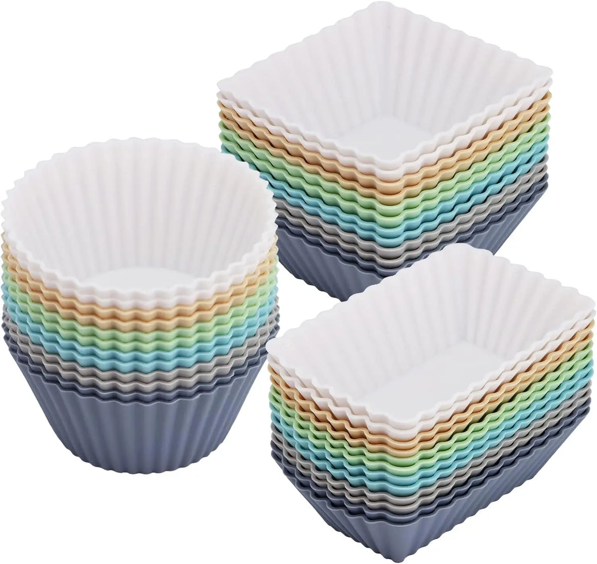 12PCS Silicone Cake Mold Set USA Round Muffin & Cupcake Baking Molds for Kitchen Cooking, DIY Cake Decorating & Bakeware Tools
