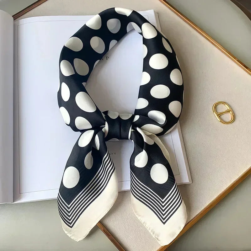 Luxury Design Print Silk Square Scarf Canada Women Soft Satin Horse Hairband Neckerchief Office Hijab Headband Foulard Bag Ribbon Gift