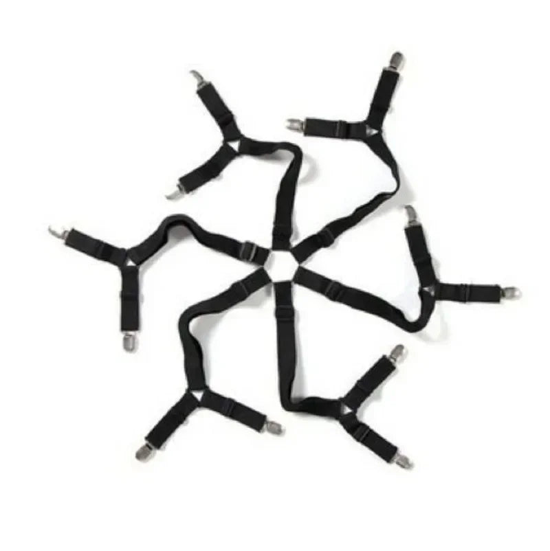 4PCS Triangle Bed Sheet Holders USA Adjustable Fitted Sheet Clips & Mattress Gripper Suspenders for Bed Covers and Mattresses