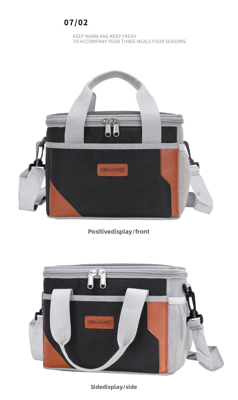 New Simple Lunch Bag USA Thick Aluminum Foil Oxford Cloth Waterproof Insulated Cooler Bag for Work, Students & Outdoor Food Storage