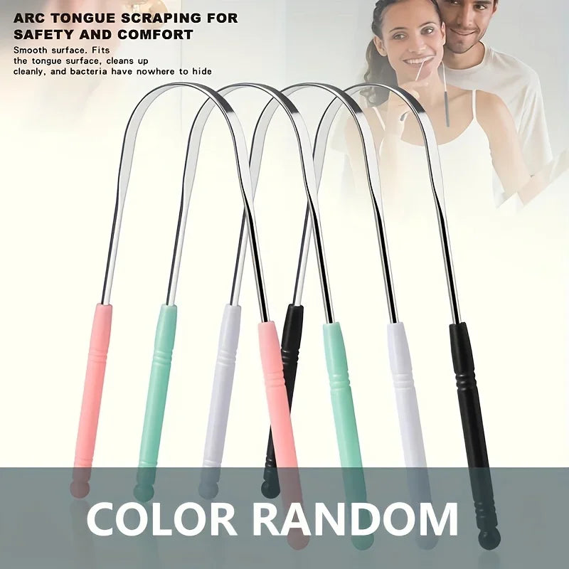 Stainless Steel U-Shaped Tongue Scraper USA Adult Portable Easy-to-Clean Oral Hygiene Tool for Removing Bacteria & Plaque
