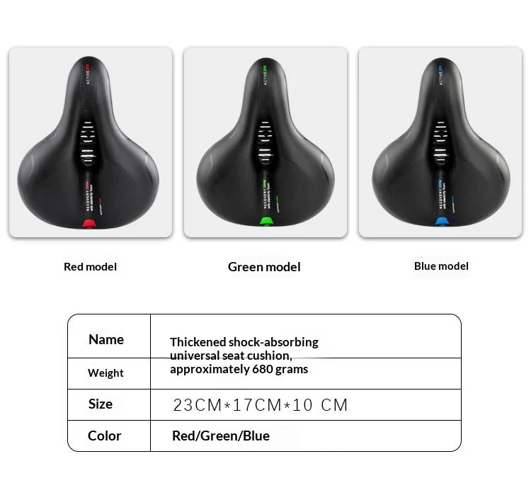Oversized Comfort Bike Seat Extra Wide Thick Soft Bicycle Saddle Shock Absorbing Cushion for MTB Cruiser Cycling Accessories
