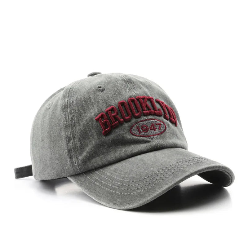 Retro Brooklyn Letter Embroidery Baseball Cap Canada Spring Summer Men Women Cotton Adjustable Casual Hip Hop Streetwear Sun Hat
