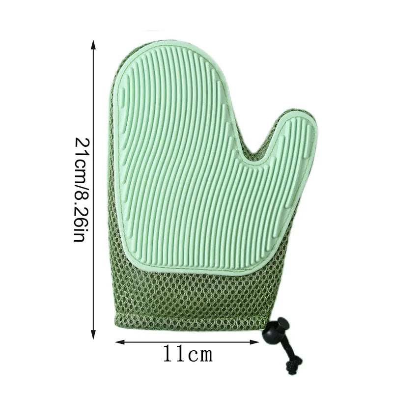 2 in 1 Pet Fur Glove & Cat Hair Remover Glove Dog Grooming Glove Brush for Shedding Massage for Cleaner Clothes Couch Carpet