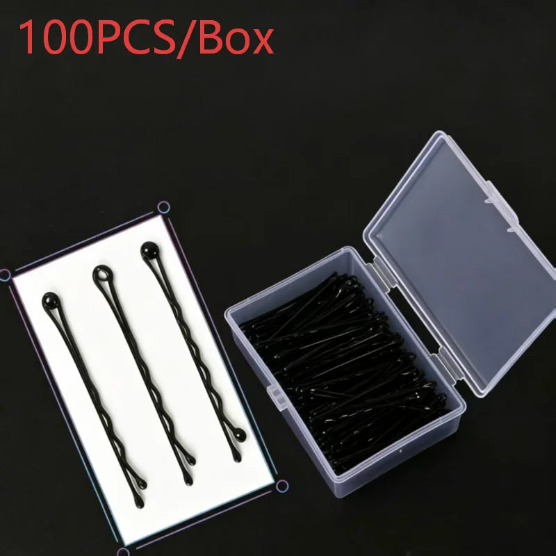 50/100PCS Black Straight Hair Clips Canada U-Shaped Hairpins Curly Wavy Grips Women Bobby Pins Styling Hair Accessories