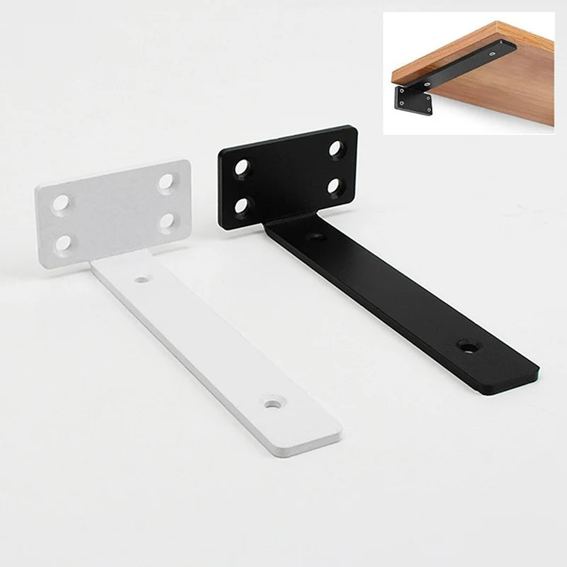 1 Set Heavy Duty Cast Iron Shelves Brackets Floating Shelf Brackets 4MM Thicked Invisible L Brackets For Shelves Support