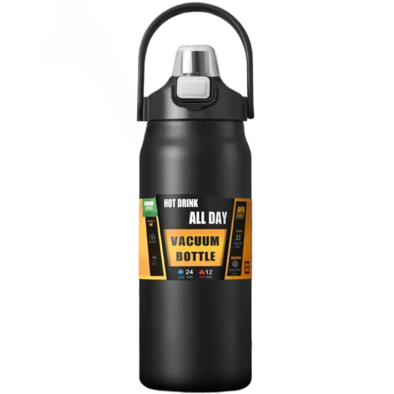 800ML 304 Stainless Steel Thermos USA Thermal Mug Cup with Straw, Sports Vacuum Flask for Hot & Cold Water, Insulated Travel Bottle