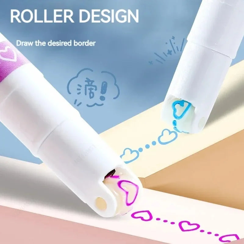 Flower Line Shape USA Highlighter Pen Roller Tip Curve Liner Marker Kawaii Korean Stationery School Office Supplies Gifts