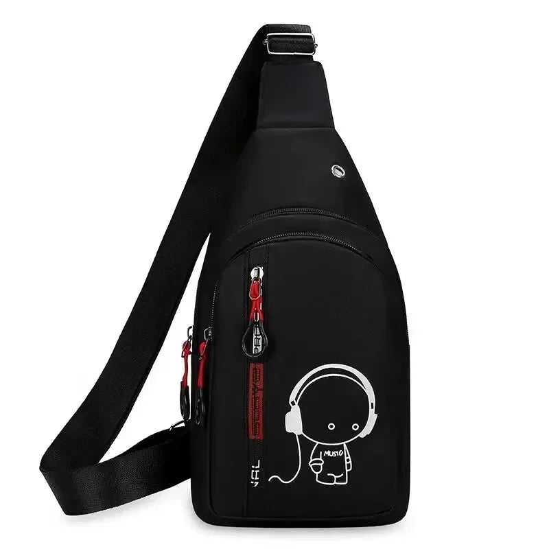New Casual Fashion Chest Bag USA Men’s Shoulder Crossbody Bag Korean Cycling Backpack Trendy Portable Hand Bag for Men