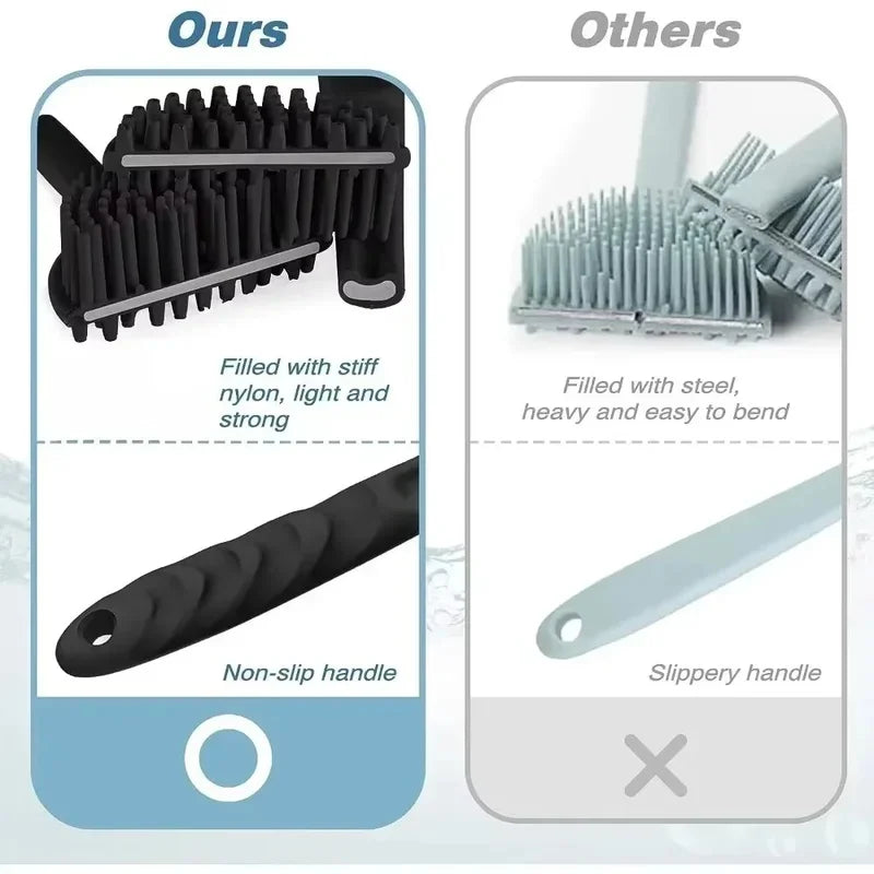 Soft Back Scrubber Brush USA Silicone Skin Massager Bath Shower Scrubbing Brush with Handle Body Wash Exfoliating Bath Supply