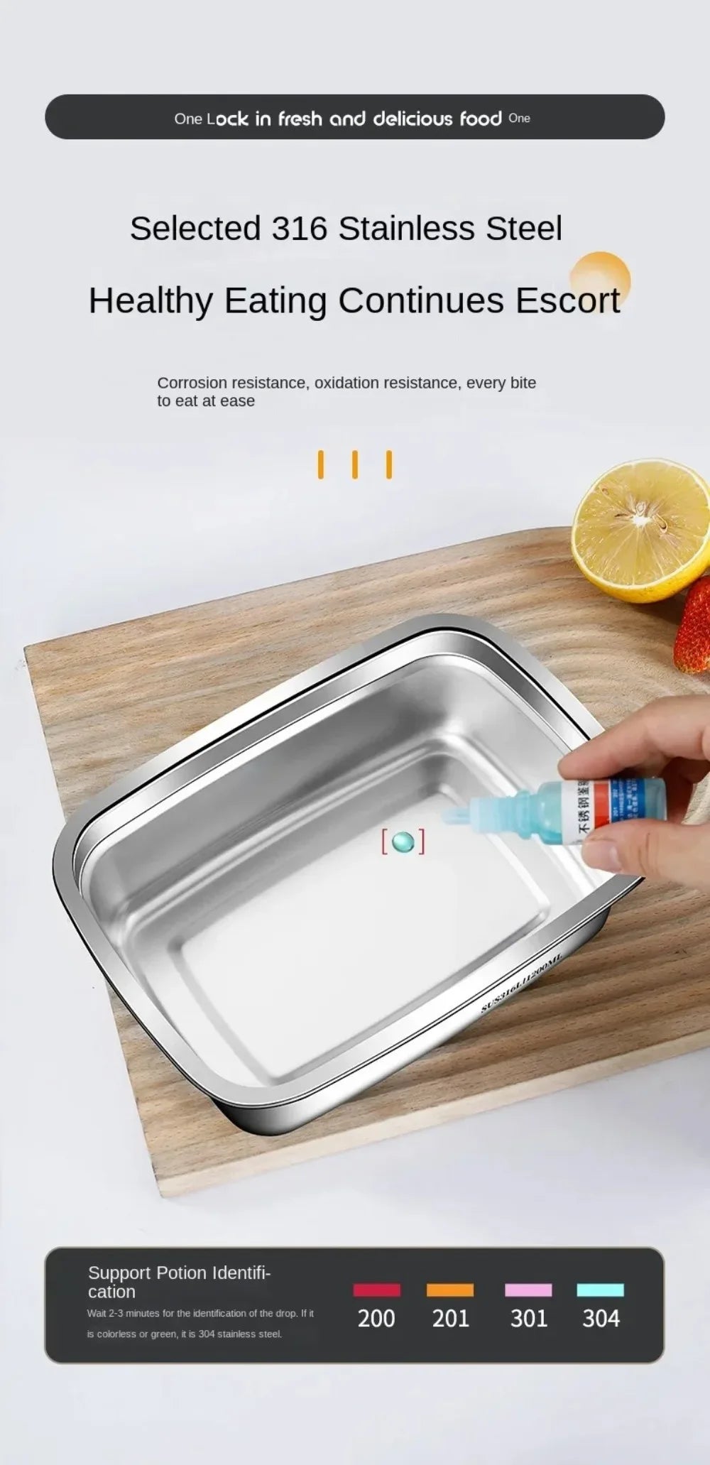 Stainless Steel Camping USA Lunch Box Sealed Microwave Suitable Bento Box Leak-proof Large Capacity Refrigerator Freezer Storage Box